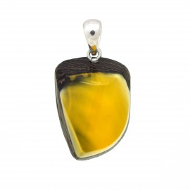 Pendentif Ambre sur bois, modèle 8