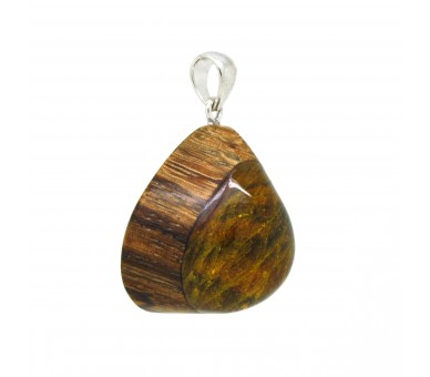 Pendentif Ambre sur bois, modèle 9