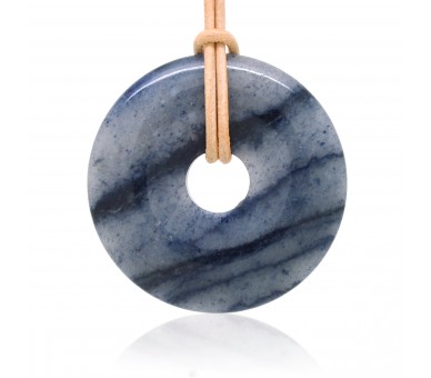 Donuts Pierre rond, Quartz bleu 40 mm