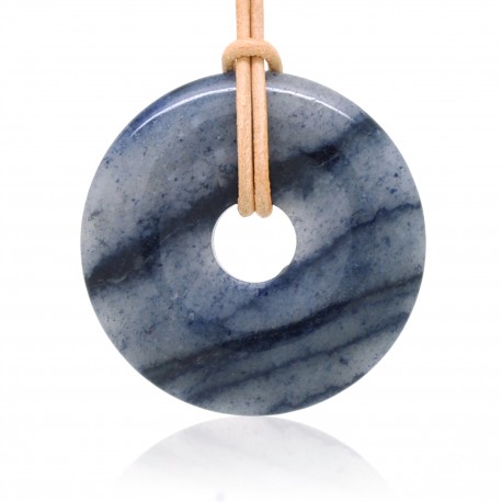 Donuts Pierre rond, Quartz bleu 40 mm