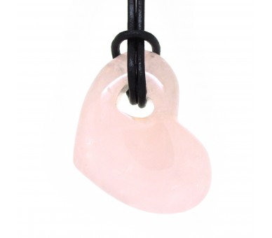 Pendentif fantaisie, grand cœur de Quartz rose