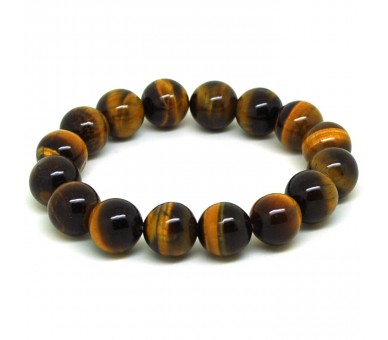 Bracelet perles 12 mm, Oeil de tigre