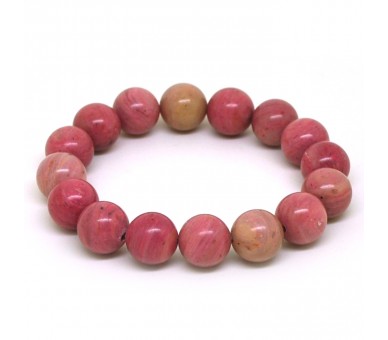 Bracelet perles 12 mm, Rhodocrosite