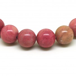 Bracelet perles 12 mm, Rhodocrosite