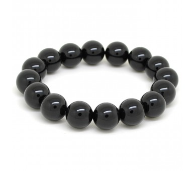 Bracelet perles 12 mm, Onyx