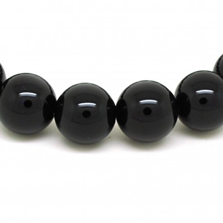 Bracelet perles 12 mm, Onyx