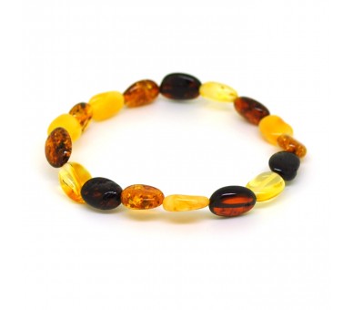 Bracelet ambre olives multicolores