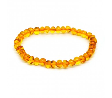 Bracelet ambre billes cognac