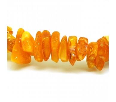 Bracelet ambre chips bruts orange