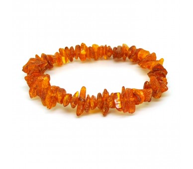 Bracelet ambre chips bruts citrine