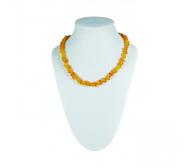 Collier Ambre, chips polis couleur citrine