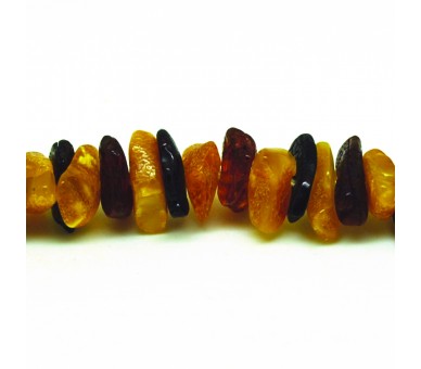 Collier Ambre, chips polis multicolore (clair)