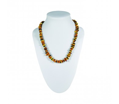 Collier Ambre, chips polis multicolore (clair)