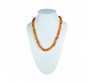Collier Ambre, chips polis couleur cognac clair