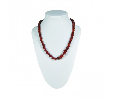 Collier Ambre, chips polis couleur cognac