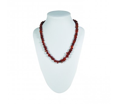 Collier Ambre, chips polis couleur cognac