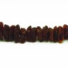 Collier Ambre, chips bruts couleur cognac foncé