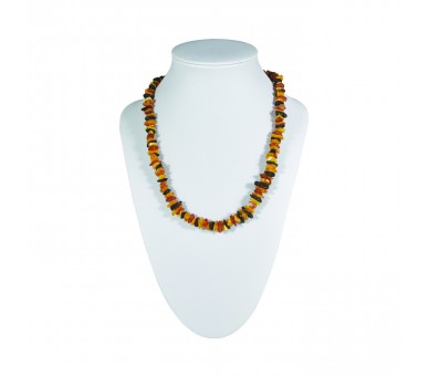 Collier Ambre, chips bruts multicolores