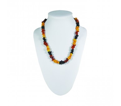 Collier Ambre, chips polis 3 couleurs