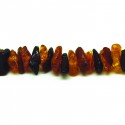 Collier Ambre, chips polis multicolores (foncé)