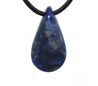 Pendentif Pierre trouée ovoïde, Sodalite