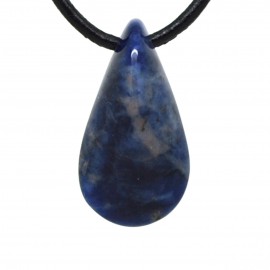 Pendentif Pierre trouée ovoïde, Sodalite