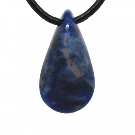 Pendentif Pierre trouée ovoïde, Sodalite