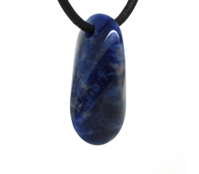 Pendentif Pierre trouée ovoïde, Sodalite