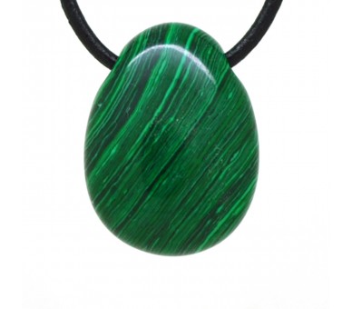 Pendentif Pierre trouée, Malachite (imitation)