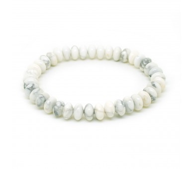 Bracelet perles rondelles, Howlite