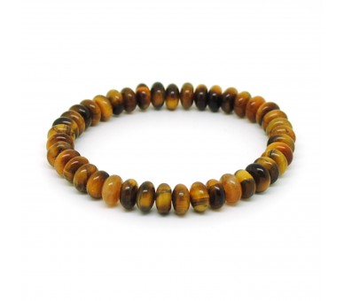 Bracelet perles rondelles, Oeil de tigre