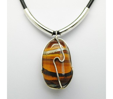 Oeil fer de tigre, Collier forme libre