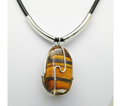 Oeil fer de tigre, Collier forme libre