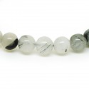 Bracelet Quartz tourmaline, perles 8 mm