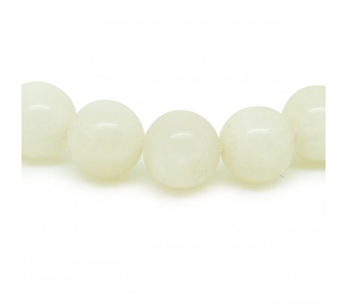 Bracelet perles 12mm, Pierre de lune blanche