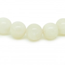 Bracelet perles 12mm, Pierre de lune blanche