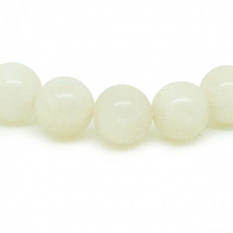 Bracelet perles 12mm, Pierre de lune blanche