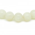 Bracelet Pierre de lune blanche, perles 12mm