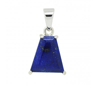 Lapis lazuli facetté sur argent, Pendentif unique