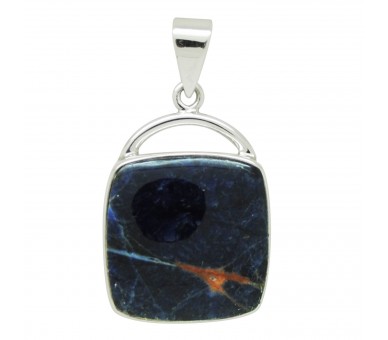 Sodalite sur argent, Pendentif unique