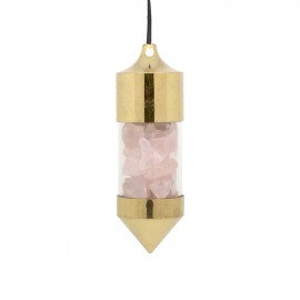 Pendule Laiton et Quartz rose