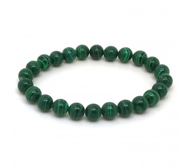 Bracelet Malachite, perles 8 mm