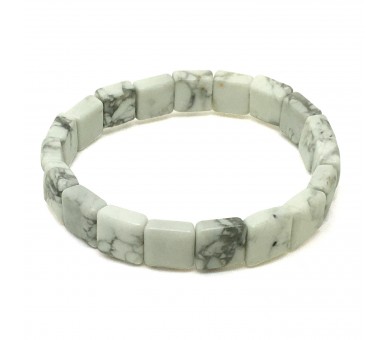 Howlite blanche, Bracelet en carré de Pierre