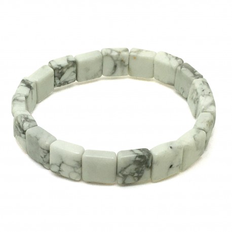 Howlite blanche, Bracelet en carré de Pierre