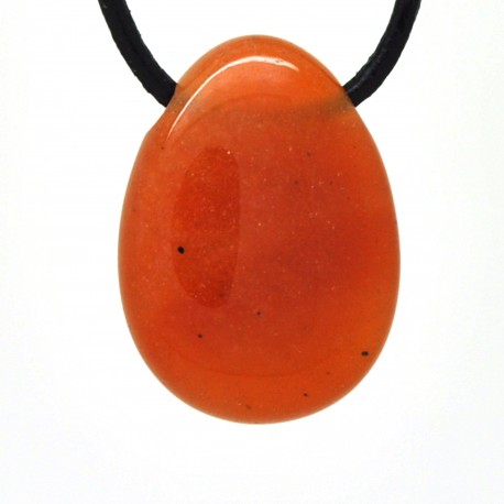 Pendentif Pierre trouée, Aventurine orange