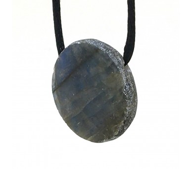 Pendentif Pierre trouée, Labradorite ronde