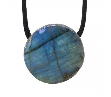 Pendentif Pierre trouée, Labradorite ronde