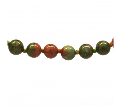 Collier Pierre, perles 8 mm, Unakite