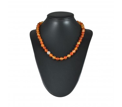 Collier Pierre, perles 8 mm, Cornaline