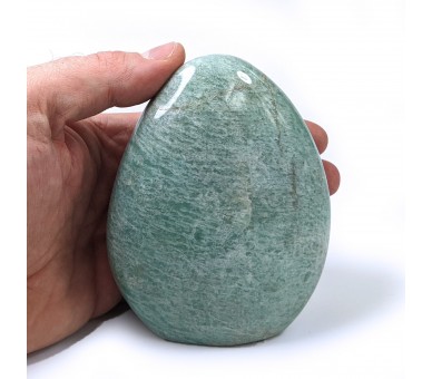 Amazonite polie, forme libre, pièce unique, 576 grammes